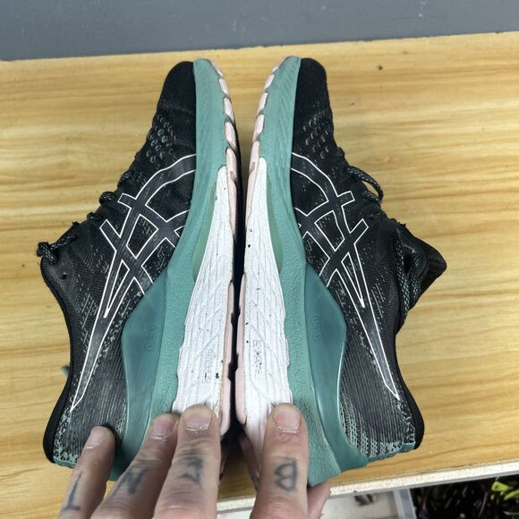 Asics Gel Kayano 28 Black Teal Running Shoes Lightweight 1012B047 Womens 8.5 - Picture 8 of 10